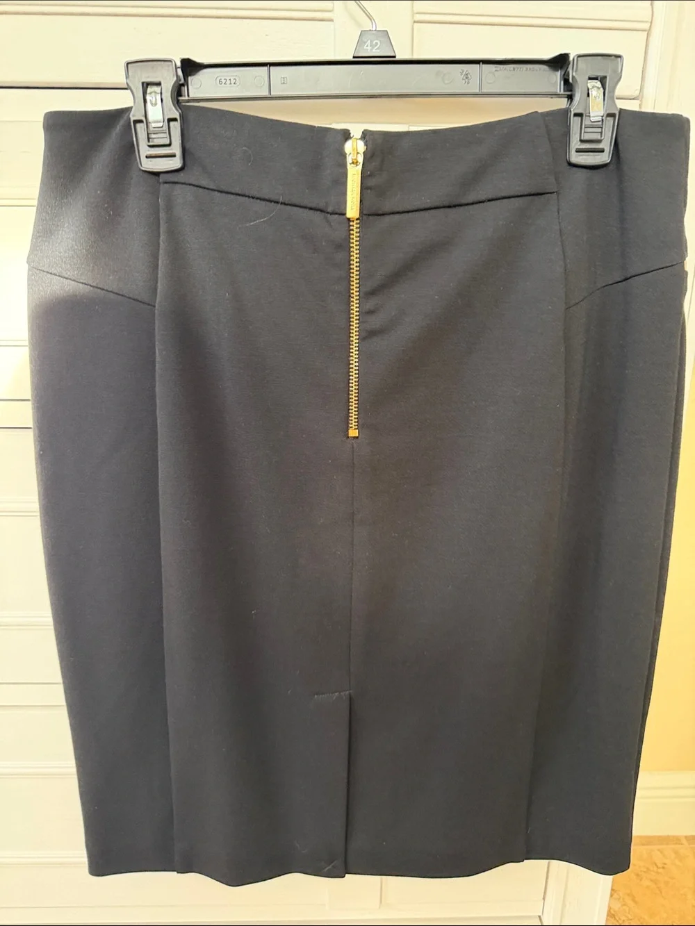 NWT Michael Kors Pencil Midi Skirt 12 Gold Tone Zippers Front Pockets & Back